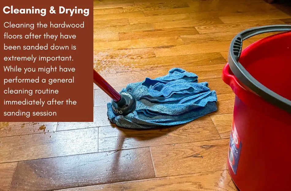 Cleaning and drying hardwood floors for sealing