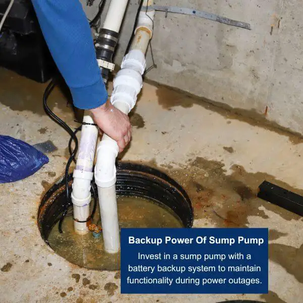 Backup power of sump pump