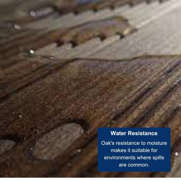 Oak's water resistance