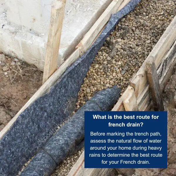 What is the best route for french drain?