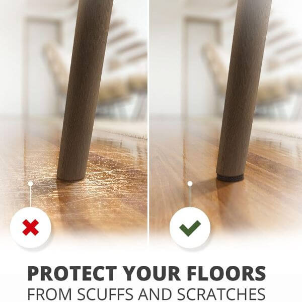 X-Protector felt pads under the legs of furniture