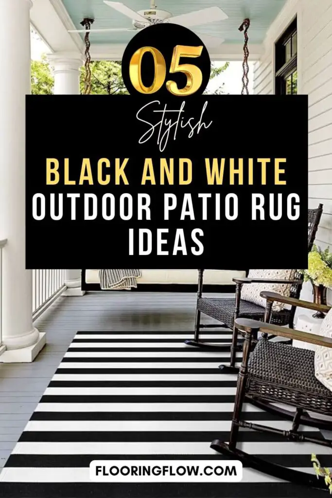 Black and White Outdoor Patio Rug Ideas and colors