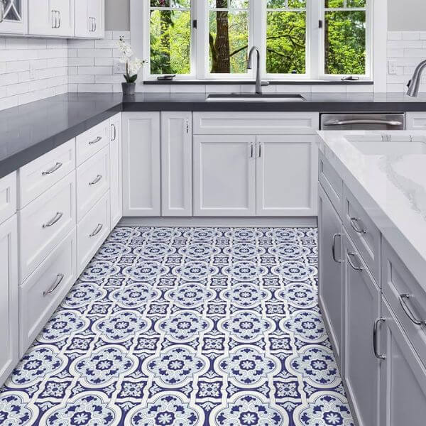 Blue and White Patterned Tiles