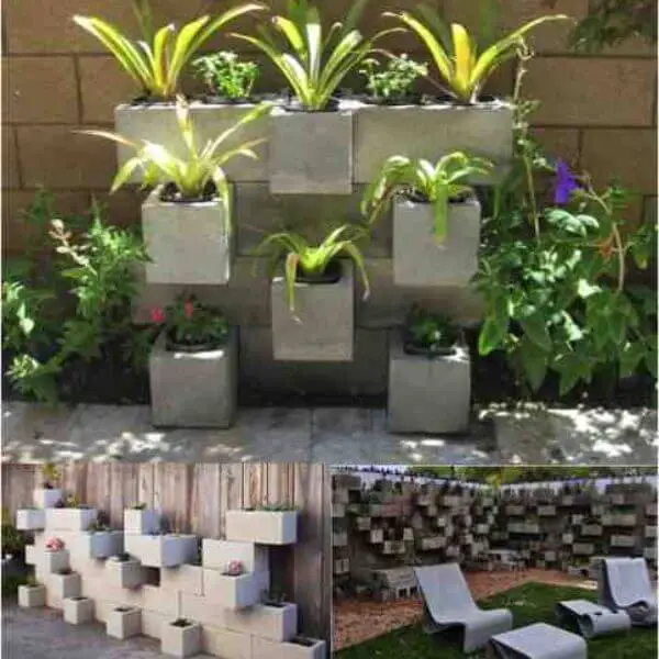 Concrete Block Planters