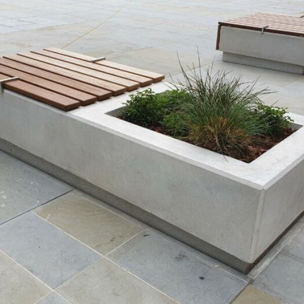 Concrete Planter Bench