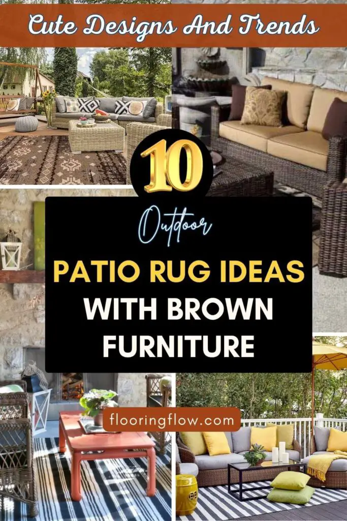 Outdoor Patio Rug Ideas With Brown Furniture