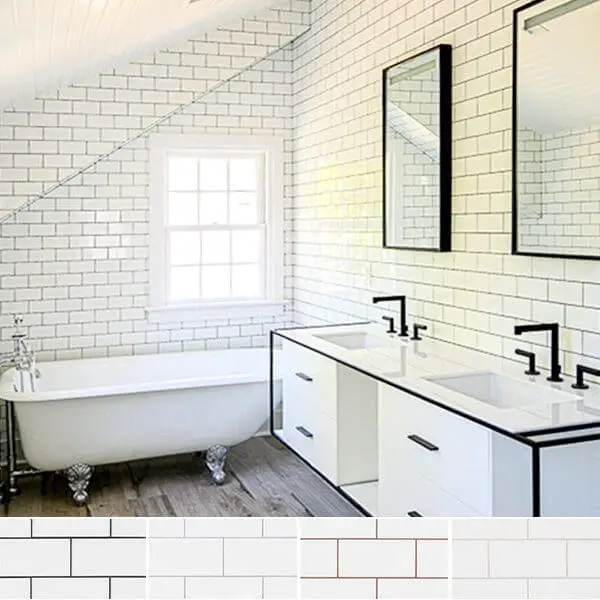 Subway Tile with Gray Grout