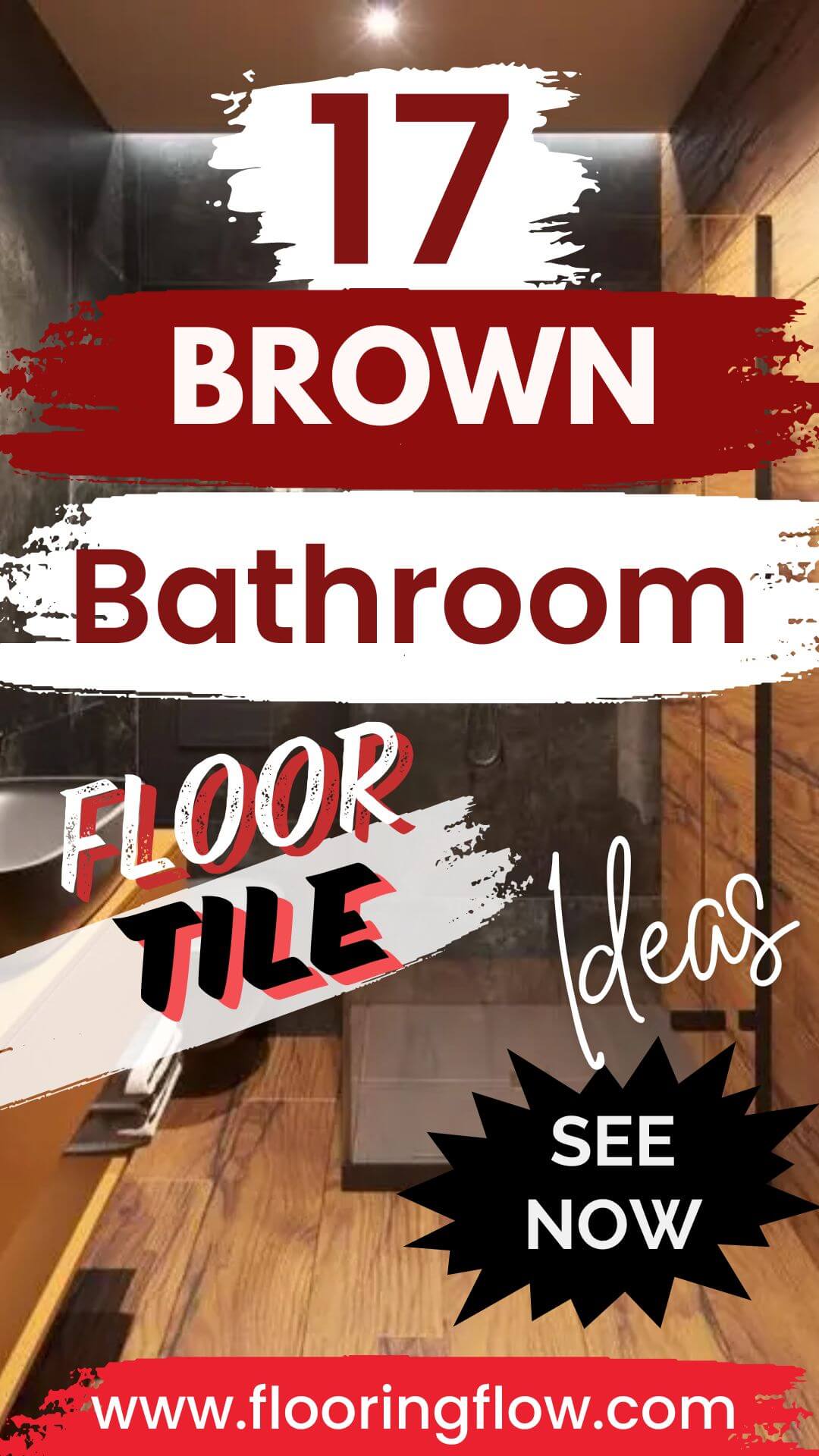 Brown bathroom floor tile ideas