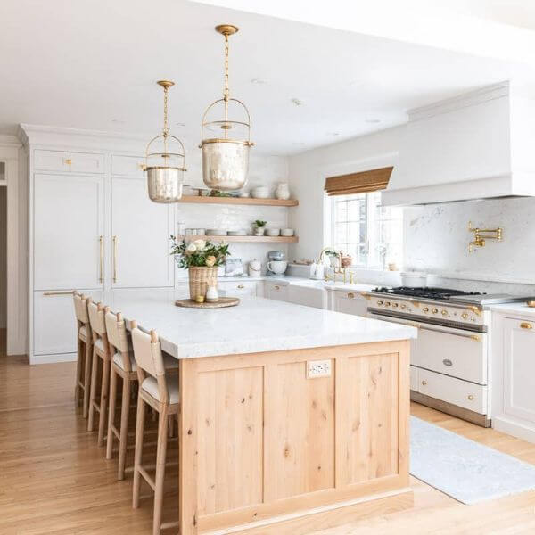 Classic and Timeless kitchen floor with white cabinets