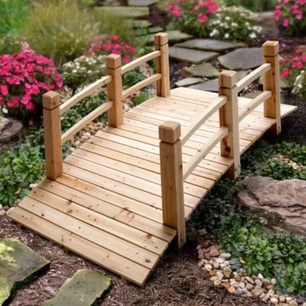 DIY Wooden Garden Bridge