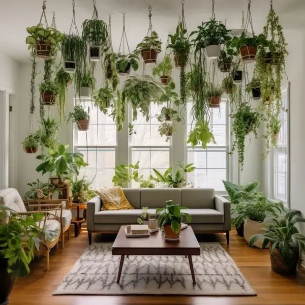 Feature a Wall of Hanging Plants