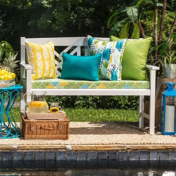 Include a Colorful Bench Cushion