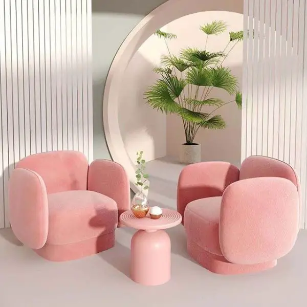 Pink Velvet Upholstery