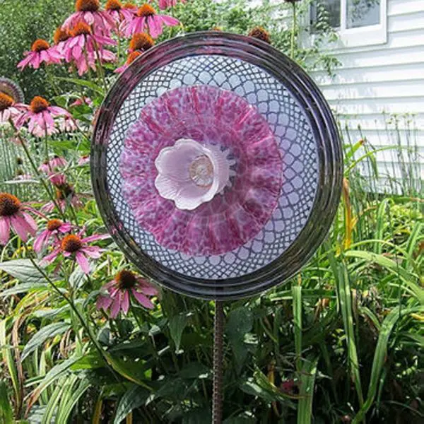 Recycled Glass Garden Art