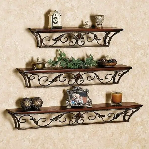 Use Wrought Iron Brackets for Shelves