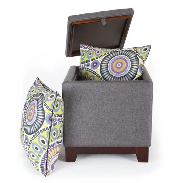 Vibrant Throw Pillows and Ottomans for Extra Flair