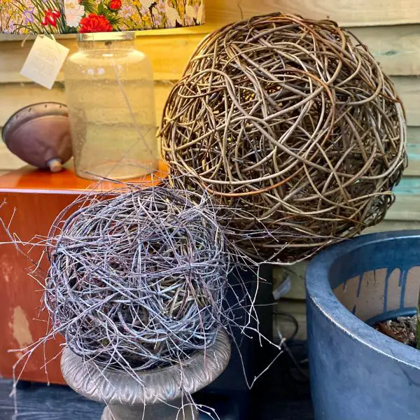 Woven Wicker Sphere Sculptures