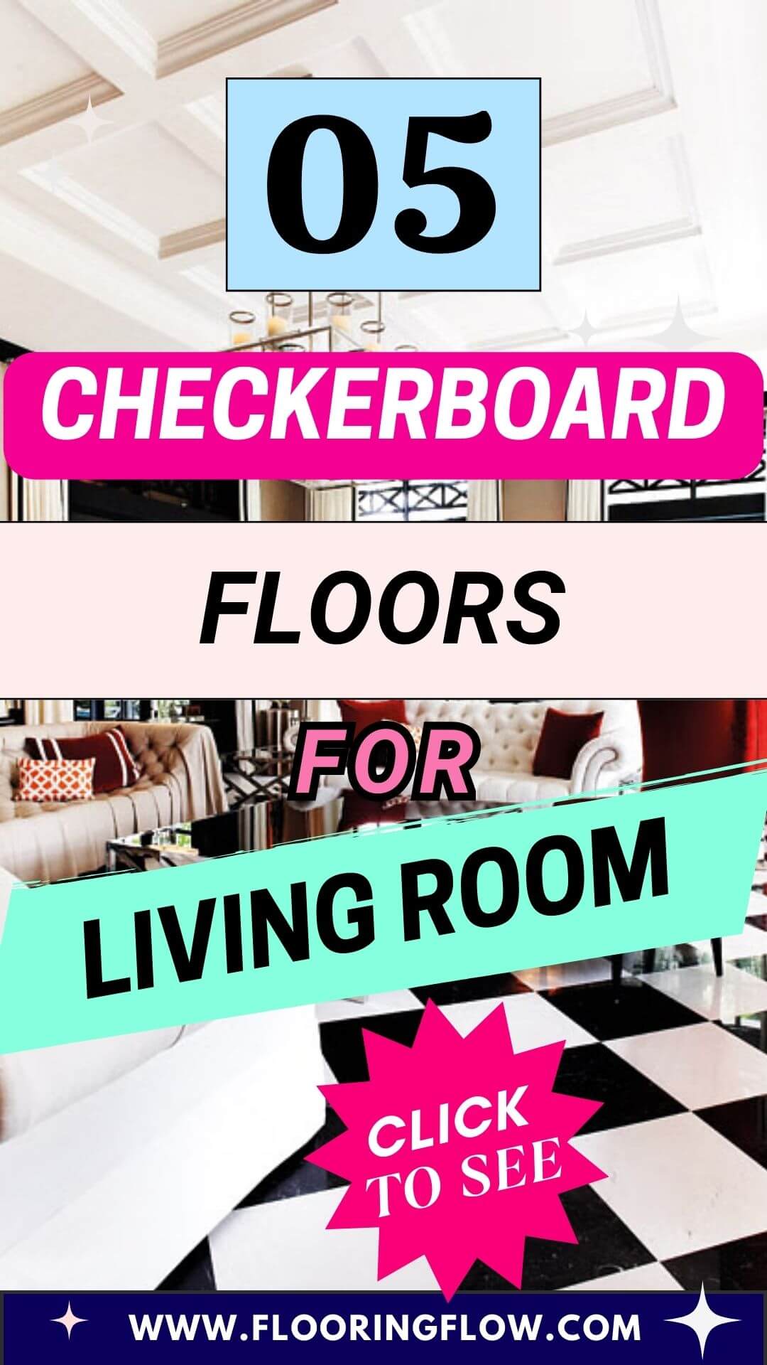 Checkerboard floors for living room