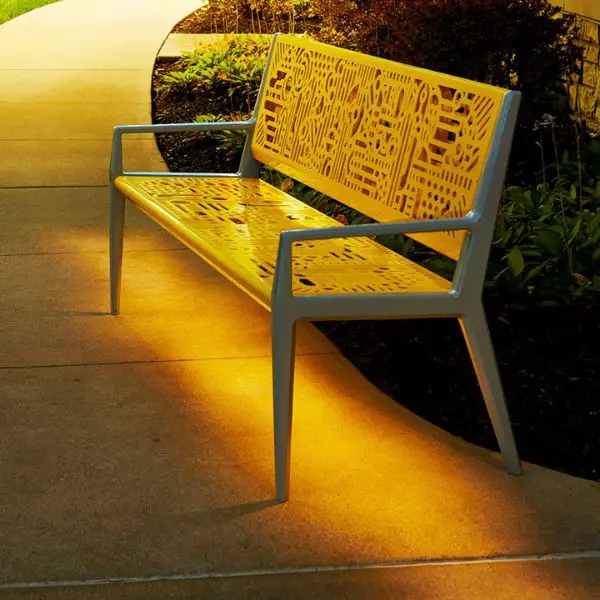 Bench with Built-In LED Lights