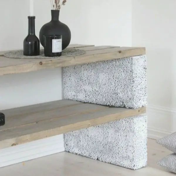 Create a Compact Entryway Console Table with Cinder Blocks