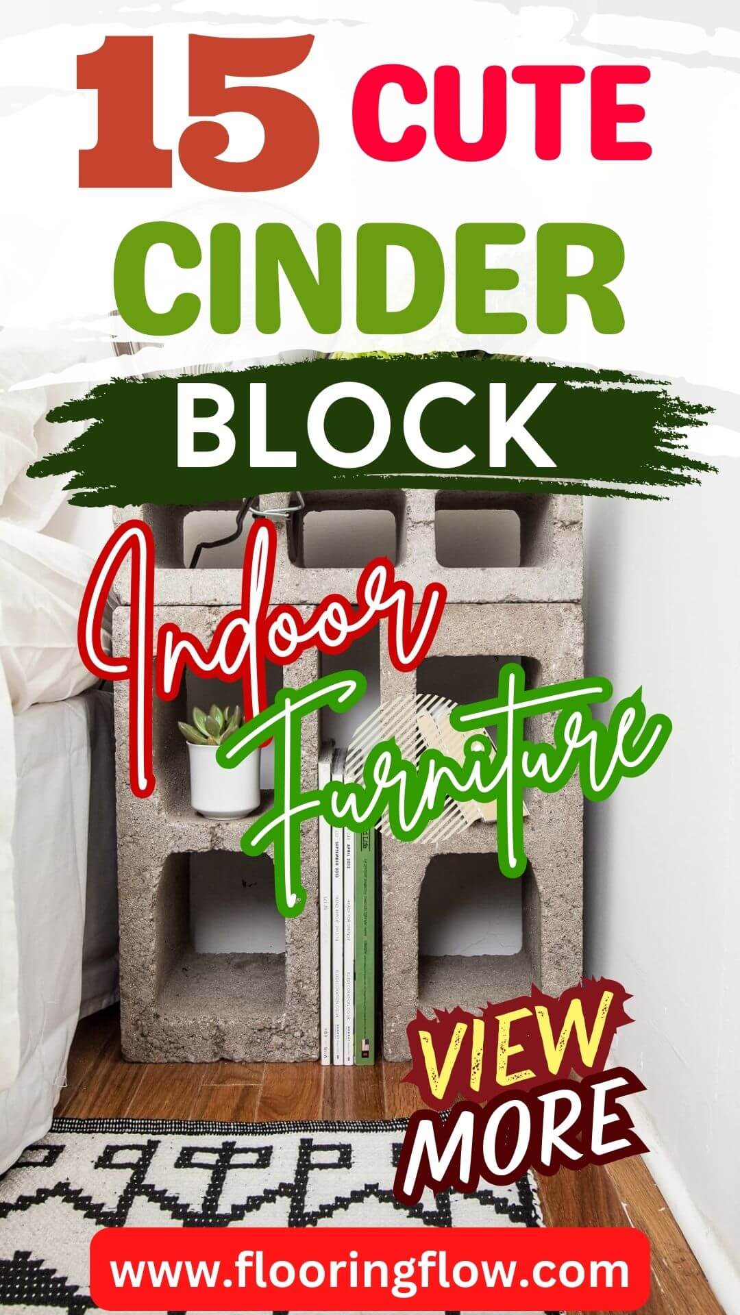Cute Indoor Cinder Block Furniture Ideas For Living Room On A Budget