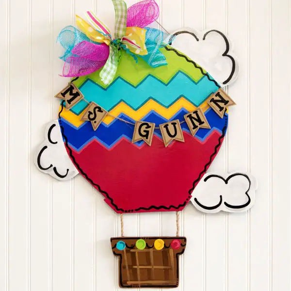 Design a Hot Air Balloon Door Hanger with Fabric and Baskets