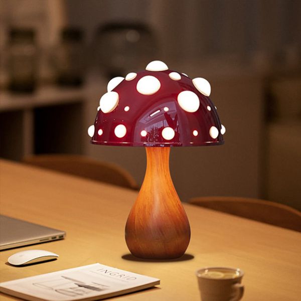 Mushroom Desk Lamps Glow Softly