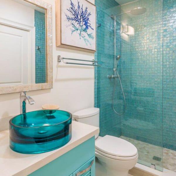 Opt for Blue Glass Vessel Sinks