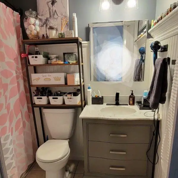 Opt for an Over-the-Toilet Shelf