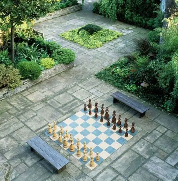 Paint a Chess or Checkers Board for Outdoor Games
