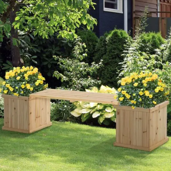 Raised Garden Bed and Bench Combo