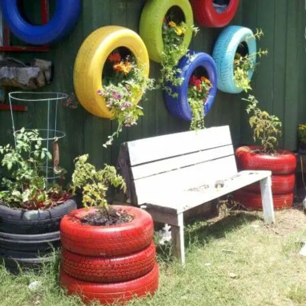 Repurpose Old Tires as Planters