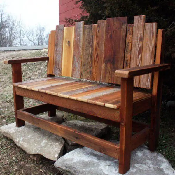 Rustic Log and Cinder Bench