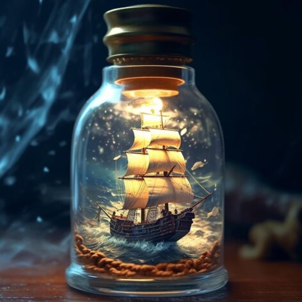 Ship in a Bottle Light Keeps Adventures Alive