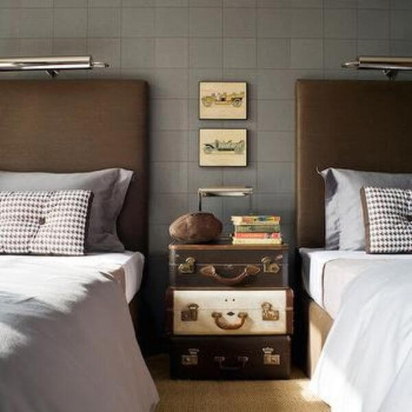 Suitcase Stacks Turn into Fairy Tale Nightstands