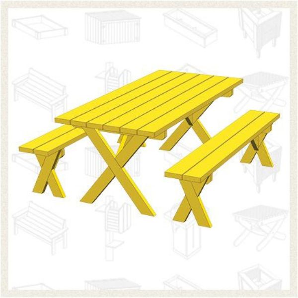 Sunny Yellow Picnic Table for Family Gatherings