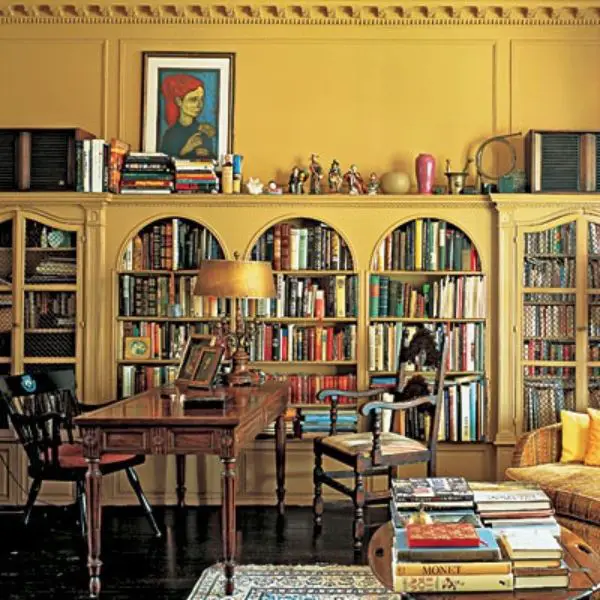 Vibrant Yellow Bookshelves to Brighten Your Study
