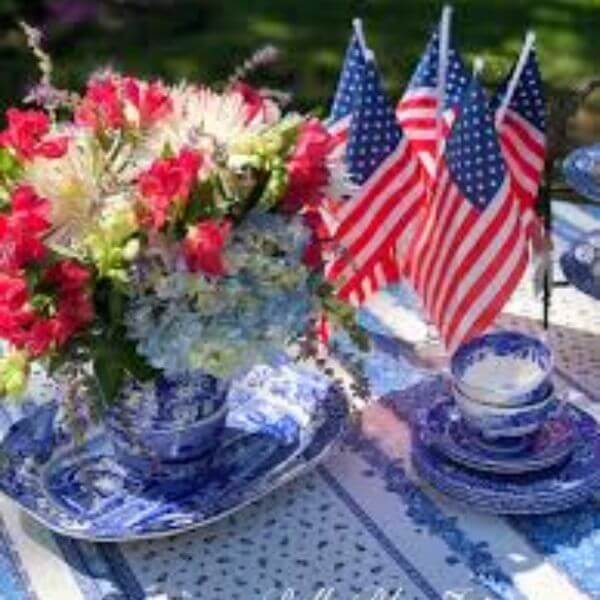 Arrange Red, White, and Blue Potted Plants for Natural Beauty