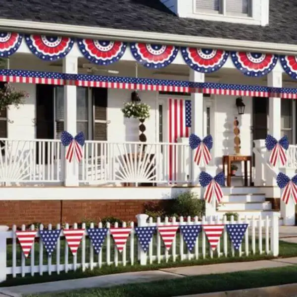 Decorate Your Fence with Stars and Stripes Garland