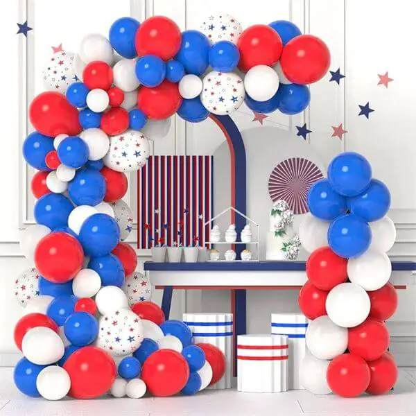 Decorate with Red, White, and Blue Balloons for a Fun Atmosphere