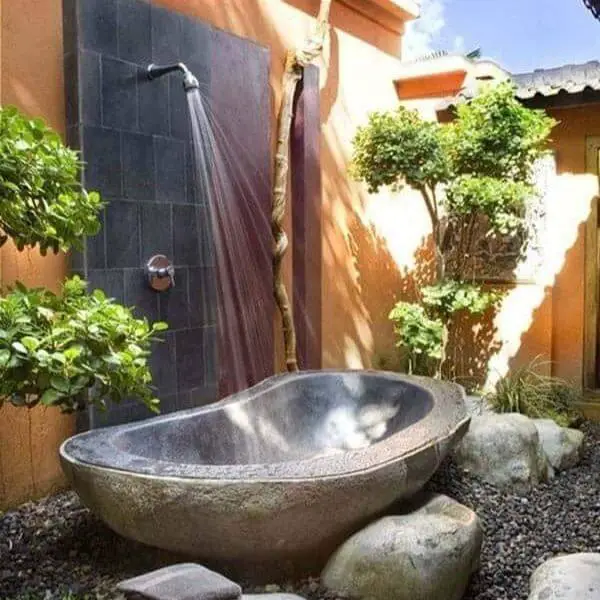 Nautical-Themed Outdoor Bathroom