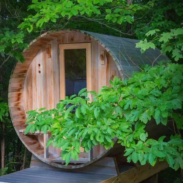 Outdoor Sauna with Integrated Shower