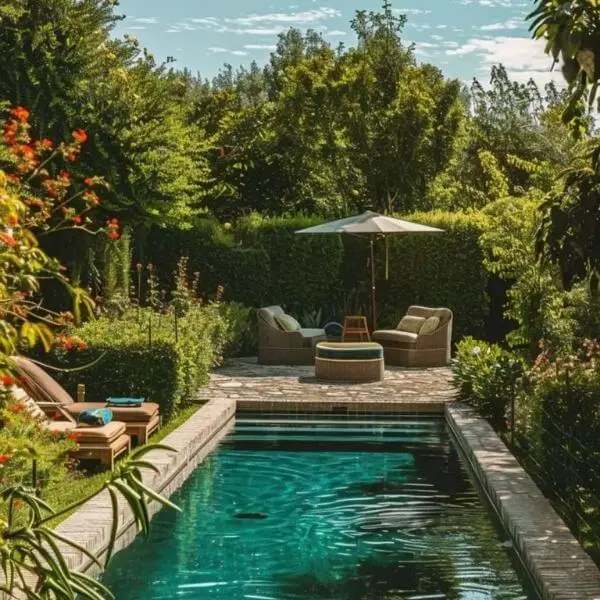 Poolside Wet Room with Integrated Drainage