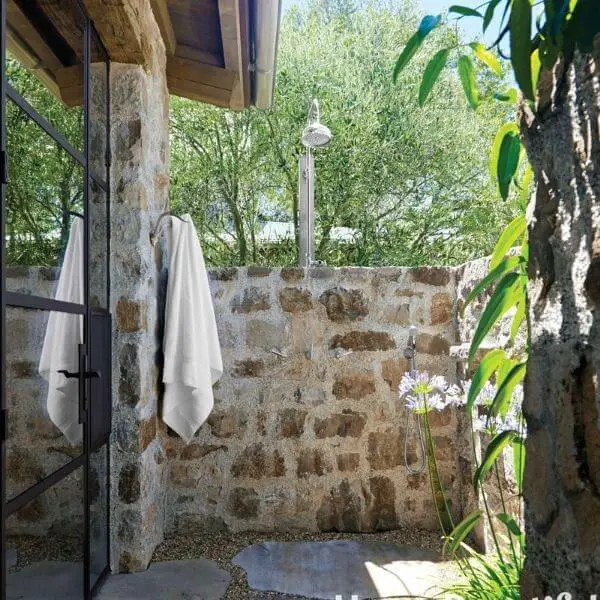 Rustic Stone Cottage Style Bathroom