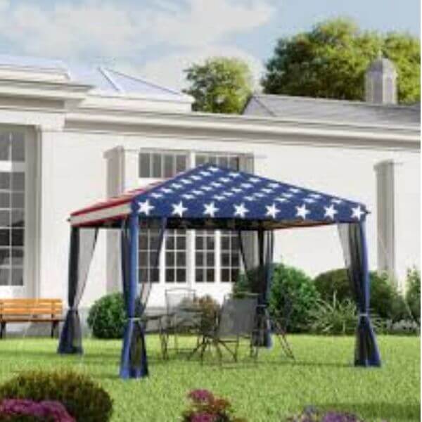Set Up a Patriotic Canopy for Shade and Style