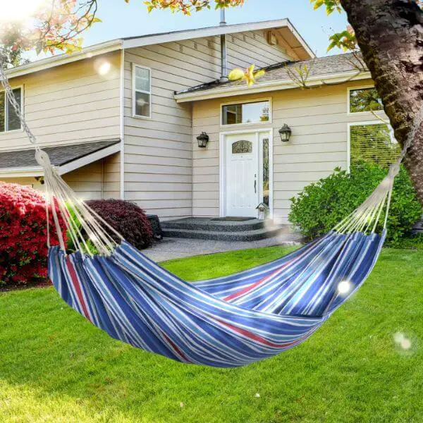 Set Up a Red, White, and Blue Hammock for Relaxation