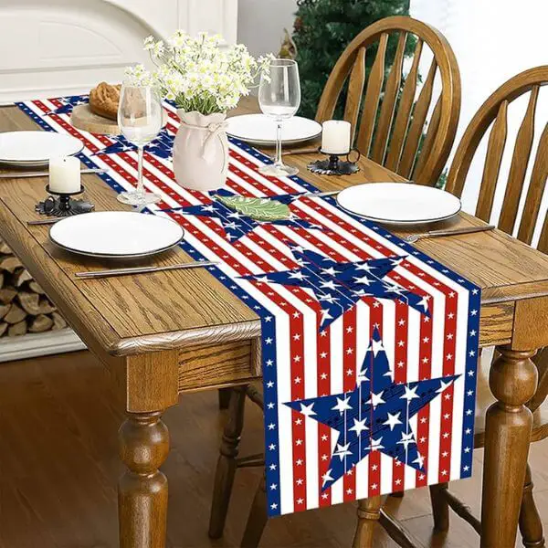 Showcase a Star-Spangled Table Runner for a Patriotic Base