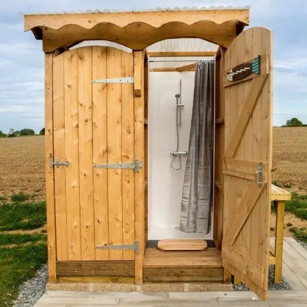  Solar-Powered Eco Shower with Composting Toilet