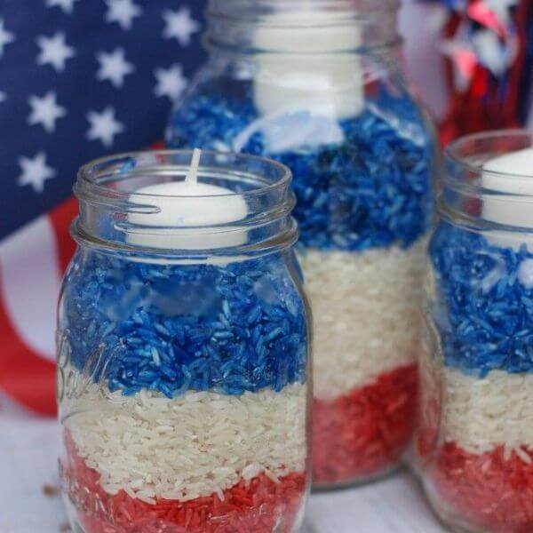 Use Red, White, and Blue Candles for Evening Ambiance