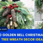 10 Golden Bell Christmas Tree Wreath Decor Ideas